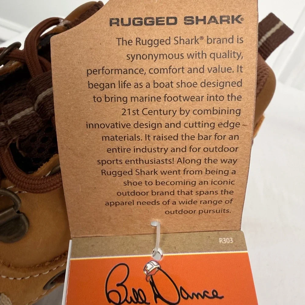 Rugged Shark Bill Dance Collection Mens Tan Boat Shoes Fishing Sneakers NWT‎